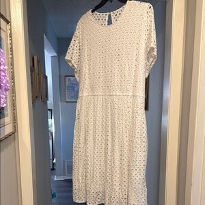 Elegant White Eyelet Dress